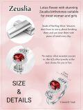 wholesale S925 Sterling Silver with 1Ct Natural Garnet Lotus Flower Ring Adjustable Size for Women-0-1