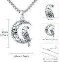 wholesale 925 Sterling Silver Crescent Moon & Raven Norse Runes Pendant Necklace  Viking s for Women Men-0-1