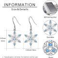 wholesale 925 Sterling Silver Blue Crystal Snowflake Drop Earrings Hypoallergenic Jewelry for Women Girls Gift 4cm Long-0-5