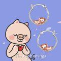 wholesale 925 Sterling Silver Rose Gold Plated Cartoon Pig Charm Circle Hoop Earrings for Women Girls Gift Idea-0-5