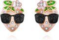 wholesale 925 Sterling Silver Strawberry Stud Earrings with Sunglasses and Flowers - Mother's Day Gifts for Her-0-0