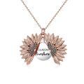 wholesale 925 Sterling Silver Sunflower Locket Necklace with YOU ARE MY SUNSHINE Engraving Pendant-0-12