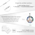TOUPOP Sterling Silver Crystal Rose Sunflower Reading Circle Pendant Necklace-0-5