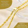 wholesale Sterling Silver Gold Plated 3 2mm Cuban Chain Necklace for Women Men 16 24 Inch-0-8