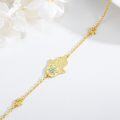 wholesale Gold 925 Sterling Silver Hamsa Evil Eye Celtic Cross Adjustable Egyptian Protective Bracelet for Women-0-2