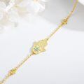 wholesale Gold 925 Sterling Silver Hamsa Evil Eye Celtic Cross Adjustable Egyptian Protective Bracelet for Women-0-2