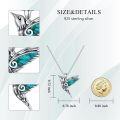 wholesale 925 Sterling Silver Turquoise Hummingbird Pendant Necklace for Women-0-2