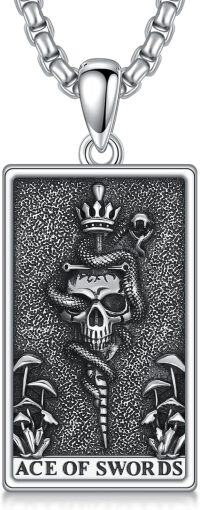 wholesale 925 Sterling Silver Ace of Swords Tarot Pendant Necklace s for Men Women Gifts Jewelry-Ace of Swords