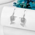 wholesale 925 Sterling Silver French Horn Shape Crystal Drop Earrings Music Lover Gifts for Her-0-2