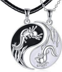 wholesale 925 Sterling Silver Yin Yang Axolotls Pendant Necklaces for Women Girls Animal  Ideas-Yinyang Axolotls-2 pcs