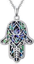wholesale Hamsa Hand Necklace Evil Eye/star Of David/cross/lotus/witch Knot/key Of Abalone Shell Necklace 925 Sterling Silver Religious Hand Of Fatima Jewelry Gifts For Women Her -0-0
