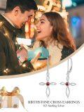 wholesale Cross Earrings For Women Sterling Silver Infinity Birthstone Dangle Cross Earrings Birthstone Jewelry For Women Christmas Gift From Women Her -0-4