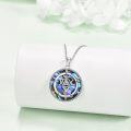 wholesale 925 Sterling Silver Abalone Shell Triple Moon Goddess Pentagram Pendant Necklace-0-2