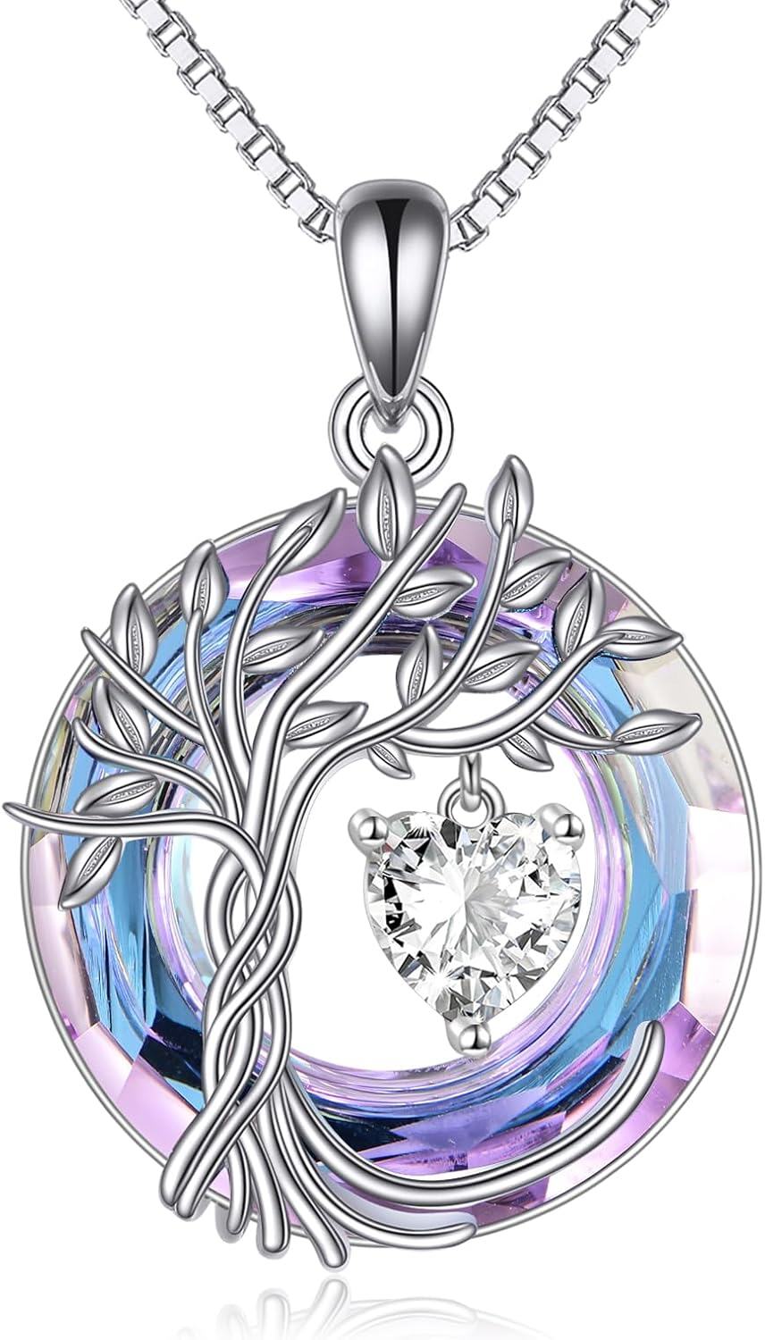 Sterling Silver Crystal Tree of Life Necklace for Women-04-Apri-CZ