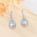 wholesale 925 Sterling Silver Blue Moonstone Tree of Life Rose Gold Lotus Drop Earrings-0-1