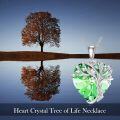 wholesale 925 Sterling Silver & 14K White Gold Plated Heart Tree of Life Necklace with Green Peridot Crystal-0-3