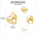 wholesale 14K Gold Elephant Heart Pendant Necklace - Cute Mother & Baby Design Perfect Gift for Her-0-3