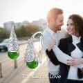 wholesale 925 Sterling Silver Green Jade Butterfly Chrysanthemum Drop Earrings-0-2