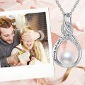 wholesale 925 Sterling Silver Freshwater Pearl & Cubic Zirconia Infinity Love Pendant Necklace for Women's Gifts-0-4