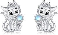 wholesale 925 Sterling Silver Cute Dragon Stud Earrings - Animal  for Women-Dragon
