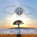 wholesale 925 Sterling Silver Abalone Shell Blue Opal Turquoise Malachite Tree Of Life Charm Bracelet Wholesale for Women Girls  6-8 Adjustable Chain Length-0-4
