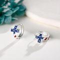 wholesale 925 Sterling Silver American Flag Cross Huggie Hoop Earrings for Women Girls USA Patriotic  4th of July Independence Day Accessories-0-2