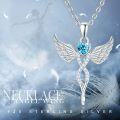 wholesale Sterling Silver Angel Birthstone Necklace with 12 Crystal Gemstones for Women-0-5