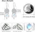 wholesale 925 Sterling Silver Moonstone & Feather Drop Dreamcatcher Earrings for Women and Girls-0-4