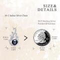 wholesale 925 Sterling Silver Black Pearl Phoenix Pendant Necklace for Women with Cubic Zirconia Accents and Chain 45cm Length-0-4