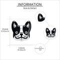 wholesale 925 Sterling Silver French Bulldog Stud Earrings Adorable Dog Face s for Women and Girls-0-2