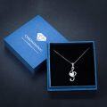 wholesale 925 Sterling Silver White Opal Heart Treble Clef Pendant Necklace for Women-0-5