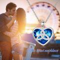 wholesale 925 Sterling Silver Metal Blue Crystal Celtic Knot Heart Pendant Necklace - Irish s for Women-0-4