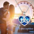 wholesale 925 Sterling Silver Metal Blue Crystal Celtic Knot Heart Pendant Necklace - Irish s for Women-0-4