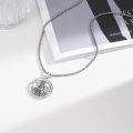 wholesale 925 Sterling Silver St Christopher Protect Us Medal Necklace Pendant-0-2