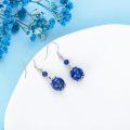 wholesale 925 Sterling Silver & Lapis Lazuli Round Bead Drop Earrings - Bohemian Style  for Her-0-3