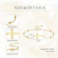 wholesale 14k Gold Religious Cross Bracelet for Women Adjustable Link Chain -0-4