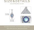 wholesale 925 Sterling Silver Teardrop Moonstone Evil Eye Pendant Necklaces for Women Blue Eyes s-0-3