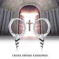 wholesale 925 Sterling Silver Spiked Cufflink Earrings Wholesale Black-0-5