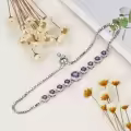 TOUPOP Sterling Silver Alexandrite Tennis Bracelet | Adjustable Slider-0-1