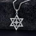 wholesale 925 Sterling Silver Star of David Compass Pendant Necklace -0-3
