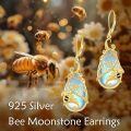 wholesale 925 Sterling Silver Purple Moonstone Hummingbird Drop Earrings-0-1