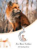 wholesale 925 Sterling Silver Crescent Moon Fox Cat Mermaid Fairy Pendant Necklace Jewelry-0-5