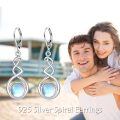 wholesale 925 Sterling Silver Green Turquoise Drop Earrings Platinum Plated Twisted Swirl Jewelry For Women-0-57