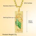 wholesale Gold 925 Sterling Silver Jade Saint Jude Pendant Chain Catholic s for Men & Women-0-5