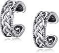 wholesale 925 Sterling Silver Celtic Knot Huggie Earrings with Star of David Design for Women and Girls 3/4 Diameter-0-0