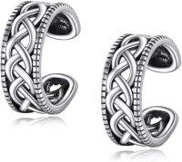 wholesale 925 Sterling Silver Celtic Knot Huggie Earrings with Star of David Design for Women and Girls 3/4 Diameter-EC-Celtic Knot