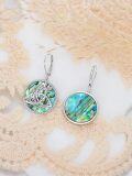 wholesale 925 Sterling Silver Abalone Shell Triquetra Celtic Knot Leverback Earrings-0-3