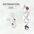 wholesale 925 Sterling Silver Ladybug Flower Drop Earrings for Women and Girls-0-4