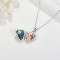wholesale 925 Sterling Silver Abalone Shell Rose Photo Frame Pendant Necklace for Women-0-3
