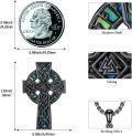 wholesale  Black Celtic Cross Necklace with Green and Blue Inlay for Men Women - Christian s-0-5
